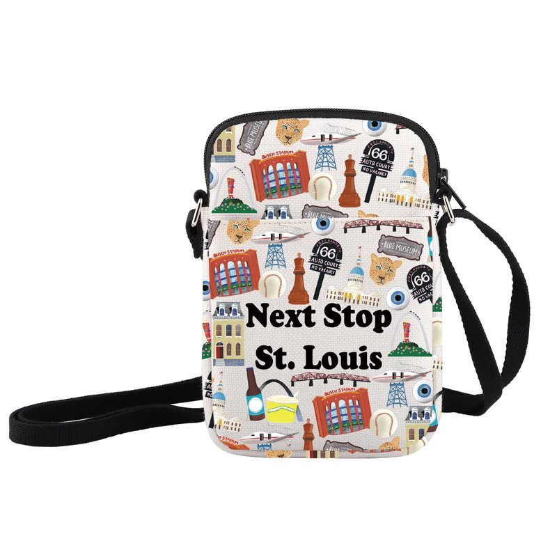 JXGZSO Missouri State Travel Gift Next Stop Saint Louis Cosmetic Bag Landmark Travel Gift Saint Louis City Trip Gift (Next Stop St.Louis Crossbody)