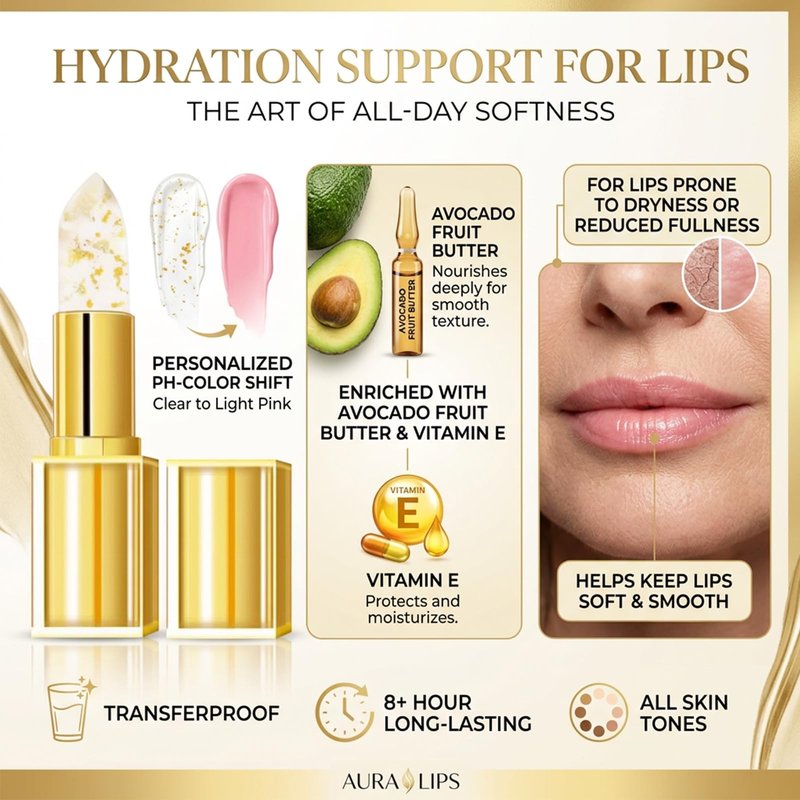 Areliaa signature Lipstick, PH Adjusting Color for Mature Women, Clear to Light Pink, Transferproof & Long-Lasting 8+ Hours, Hydrating Lip Care without Stripping, All Skin Tones (1)