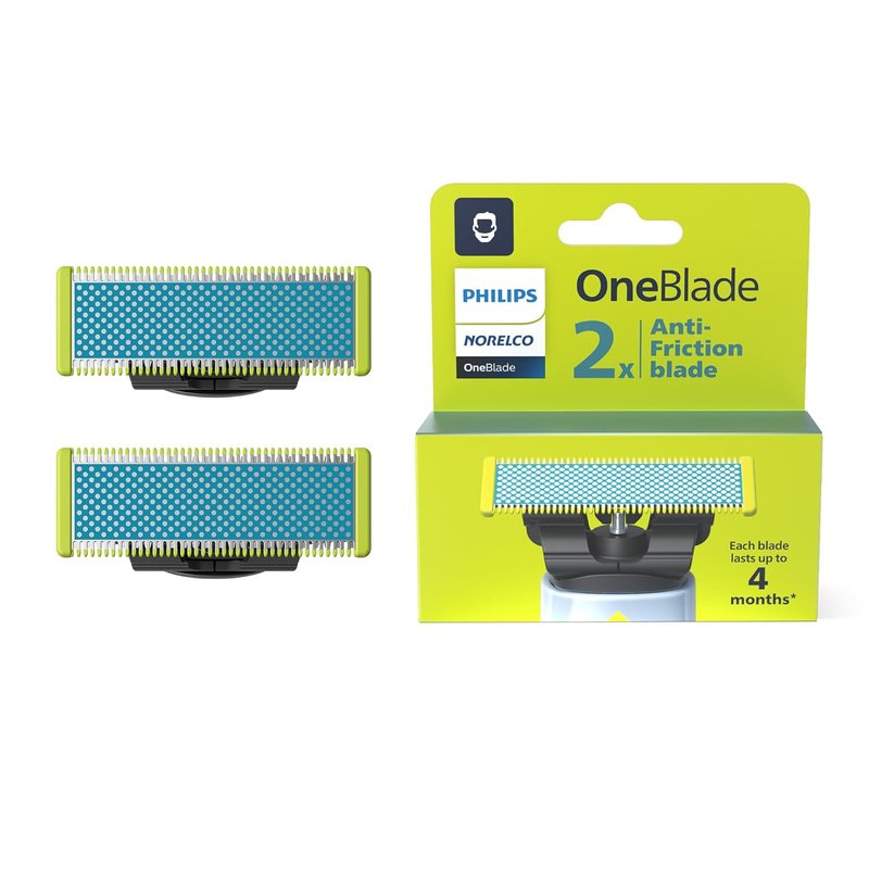 Philips Norelco OneBlade Replacement Blades - Durable Stainless Steel, Trim & Shave, 2 Pack | QP225/80