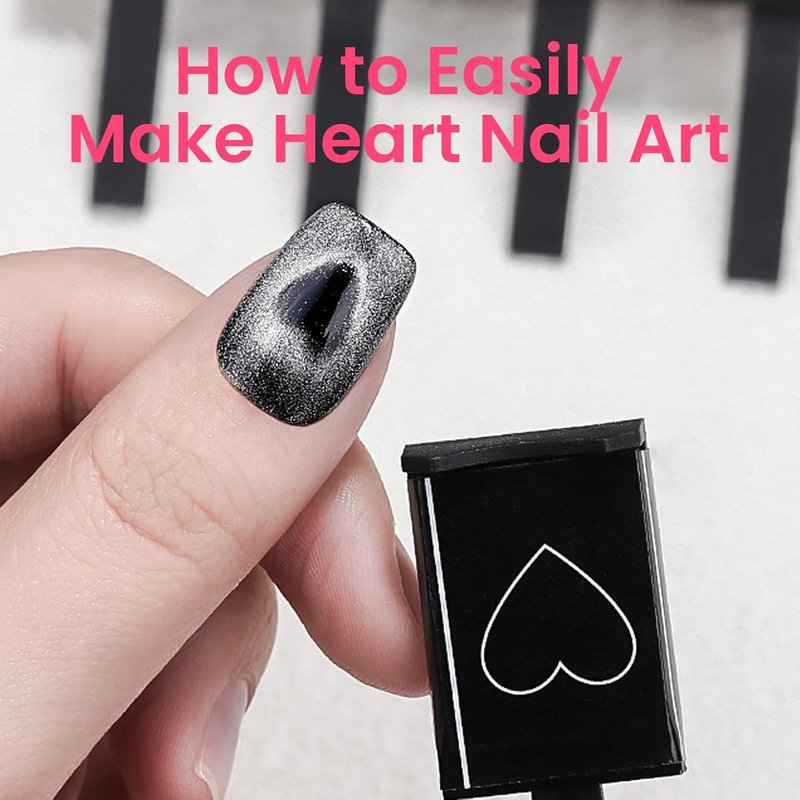 37 PCS Cat Eye Magnet Set, 6 In 1 Nail Polish Magnets for Nail Polish Gel, Hearts Flowers Magnets for Nails, Nail Art DIY Design Supplies for Home, Salon