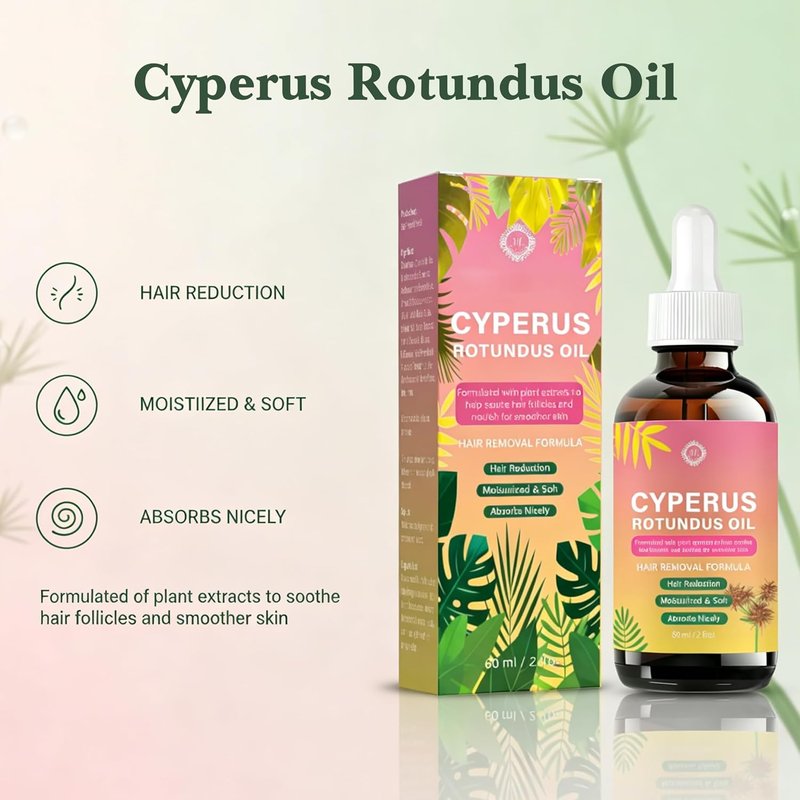 Natural Cyperus Rotundus Oil for Hair Removal - Soothes Skin & Hydrates | 2 fl oz