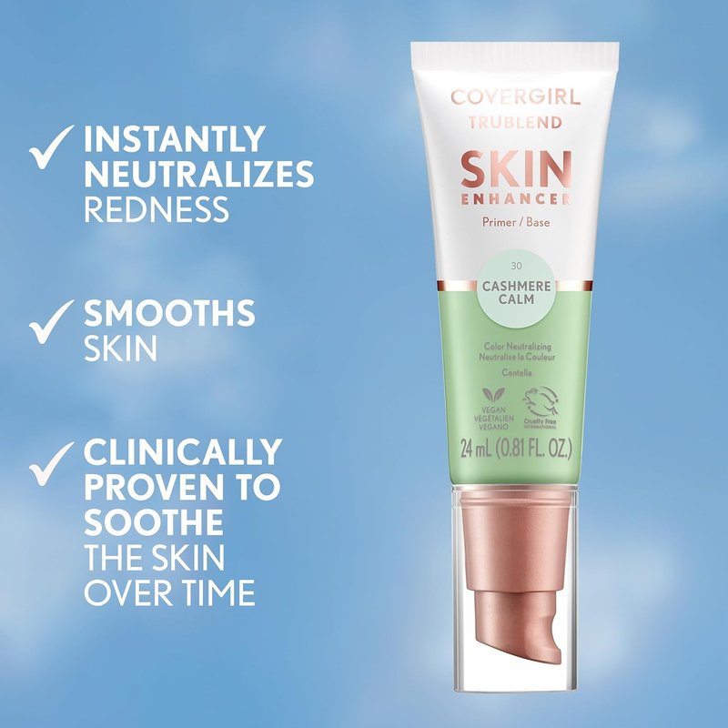 CoverGirl TruBlend Skin Enhancer Primer - Hydrating & Pore-Blurring Formula | Cashmere Calm, 0.81oz