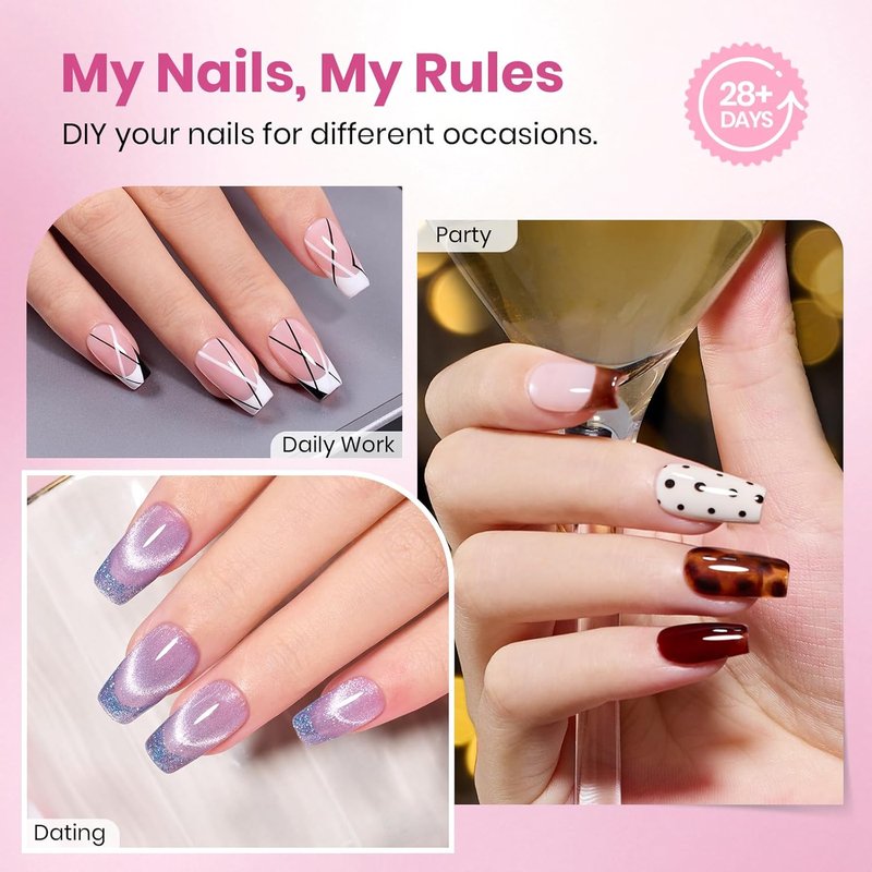 Beetles Gel Nail Tips - Short Coffin Shape, 320pcs in 16 Sizes | Pre-Etched Half Matte Acrylic Press-On Nails for Easy DIY Art