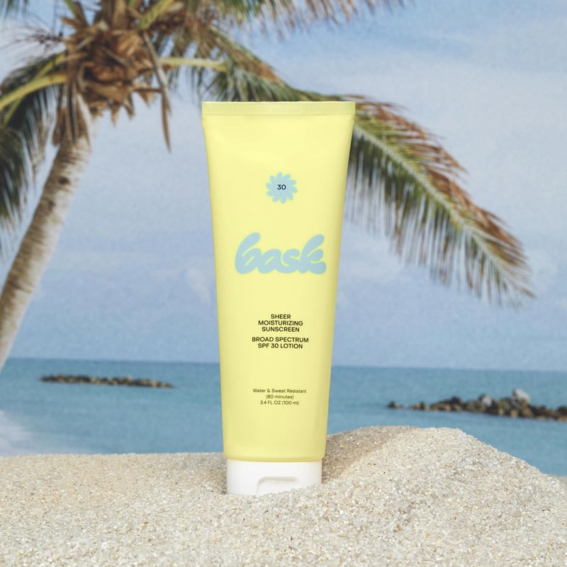 Bask SPF 30 Sheer Sunscreen Lotion - Hydrating, Lightweight & Non-Greasy | 3.4 fl oz Travel Size