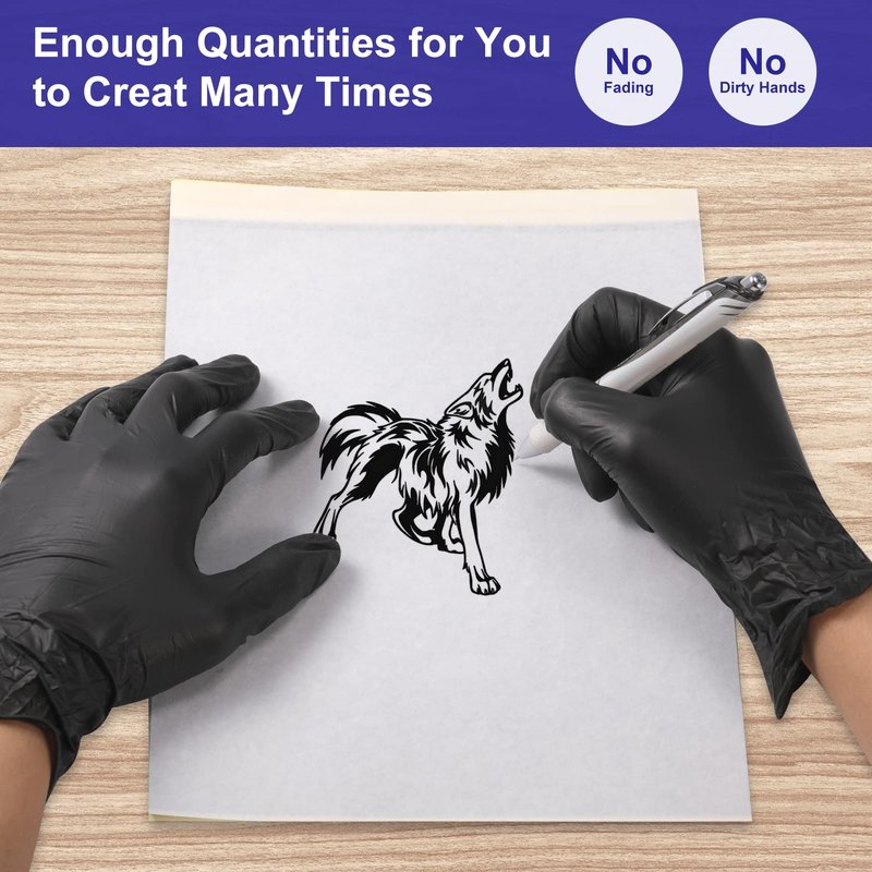 Keilend 100 Sheets Tattoo Transfer Paper - A4 Stencil Paper for Tattooing, Tattoo Thermal Papers with 4 Layers | Smudge-Proof, High Accuracy for Professional Use