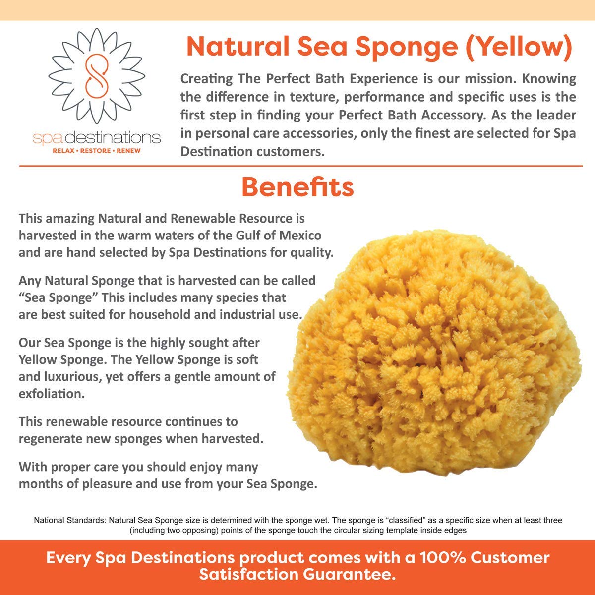 Natural Sea Sponge Small 4-5" by Spa Destinations®Creating The Perfect Bath and Shower Experience Amazing Natural Renewable Resource!