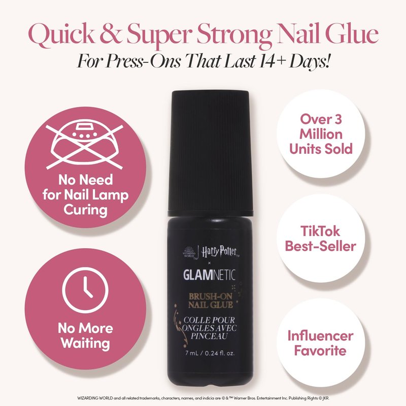 Harry Potter™ Nail Glue - Super Strong Brush-On Applicator | Mess-Free, Vegan, Durable | 0.24 fl. oz.