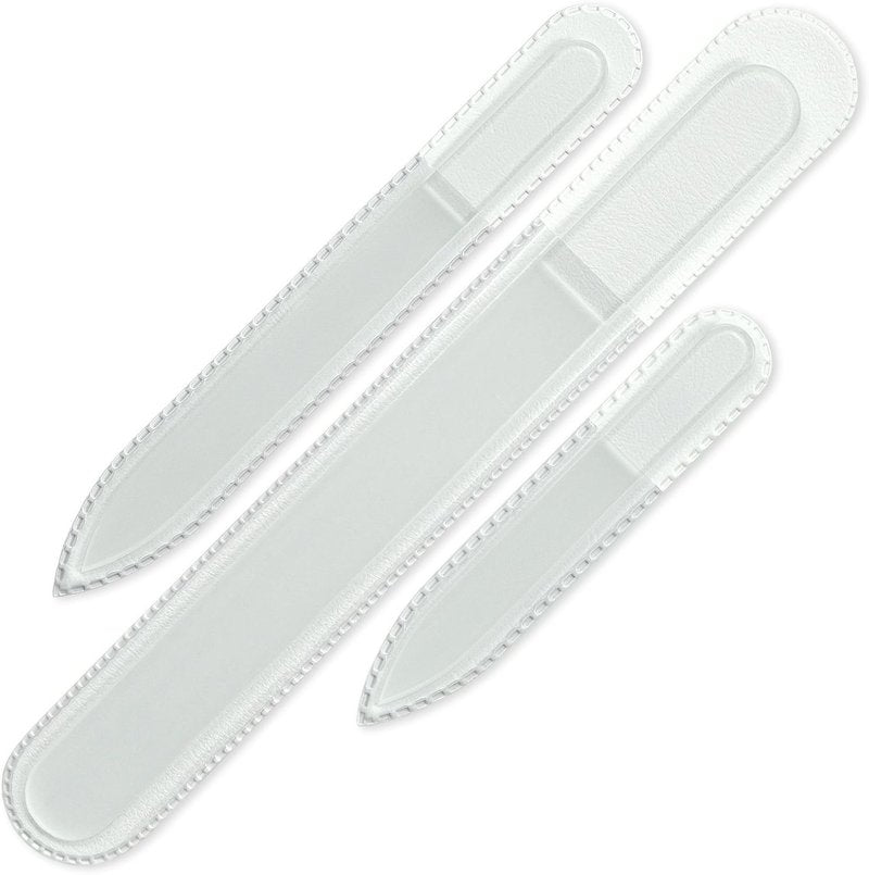 Mont Bleu Czech Glass Nail Files Set - Professional Handmade Gift Set - Washable Double-Sided | 3-Pack