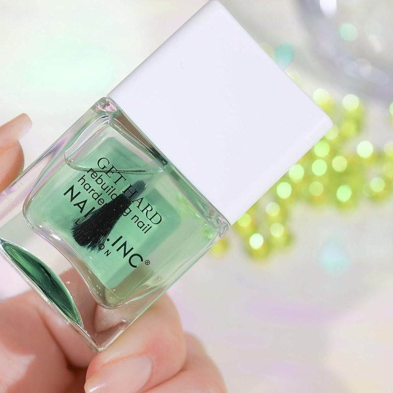 Nails Inc Get Hard, Hardening Base Coat, Retinol, Nail Strenthening, No Chip, Long Lasting, Quick Dry, Air Dry, Professional Manicures & Pedicures, Fingernails & Toenail, Vegan Nail Polish, 0.47 Fl Oz