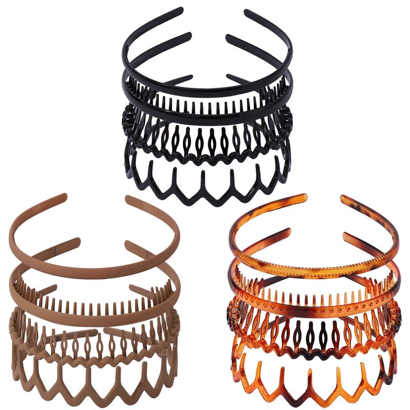 Drnytunk Plastic Headbands with Teeth,Headbands for Women Men Non Slip,Comb Hair Bands Accessory for Teen Girls