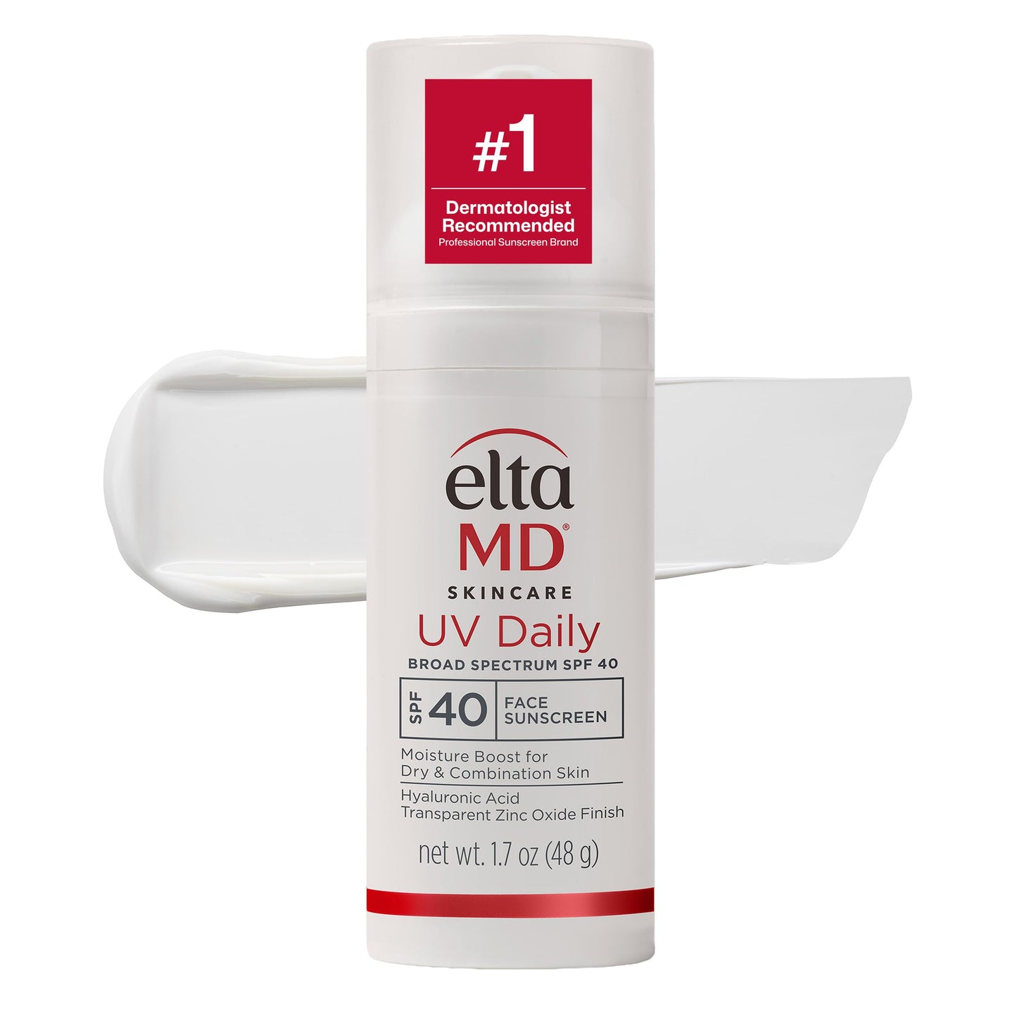 EltaMD UV Daily SPF 40 Face Sunscreen Moisturizer with Zinc Oxide, Daily Face Moisturizer with SPF, Sunscreen, For Dry Skin 1.7 oz Pump