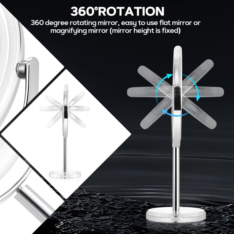 MIYADIVA Makeup Mirror, 30X Magnifying Mirror for Desk, 1X/30X Table Mirror with Stand, Double-Sided Vanity Mirror, Travel Makeup Mirror with Magnification, Desk Mirrors for Home and Office 8 in