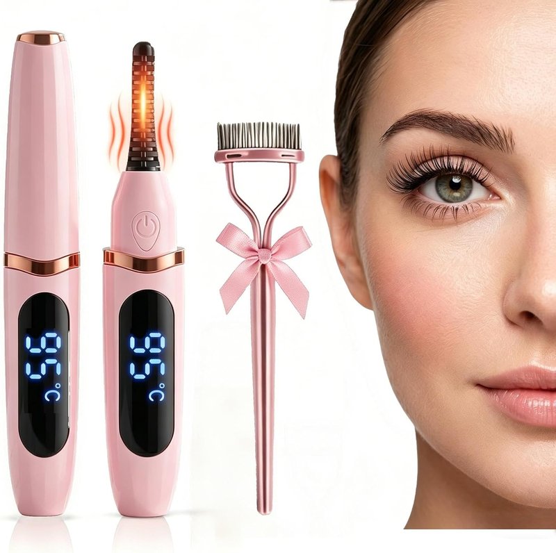 Heated Eyelash Curler - Fast Heating 10s | 3 Temp Settings, USB-C Rechargeable, Anti-Burn Travel Tool