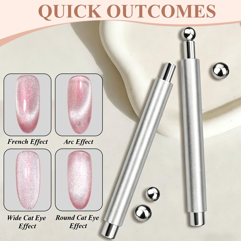 Plman Ring Magnet for Nails - Circle Cat Eye Magnet Set for Cat Eye Gel Polish, 3-Second Instant Effect Neodymium Magnetic Nail Art Tools for Circle French Effects (Ring Set)