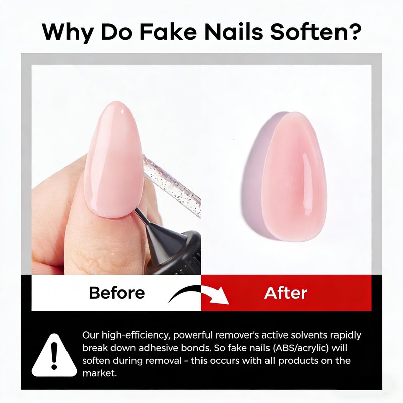 Glamonade Press on Nail Glue Remover: Pinpoint Fake Nails & Artificial Nail Tips Liquid Non-Acetone Nails Glue Remover Not for UV Gel - Needle Tip