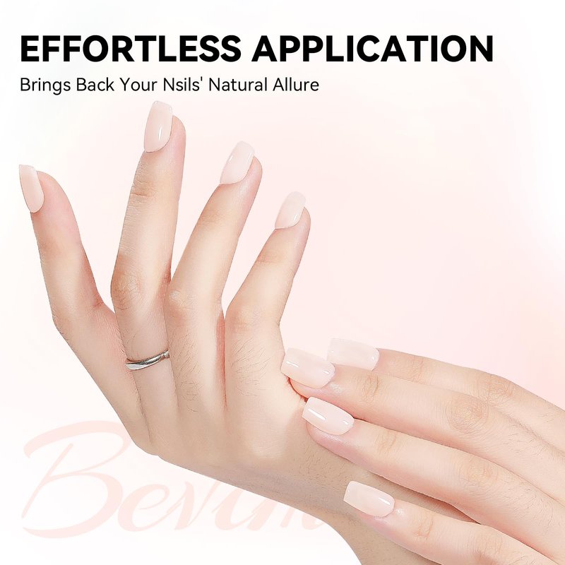 Bevimee Nail Strengthener Natural Nails Hardener Extra Strong and Growth Nude Nail Repair Strengthening Polish Ridge Filler for Weak and Damaged Nails 12ML
