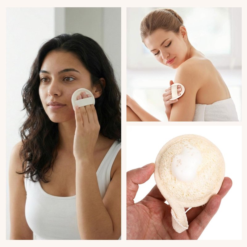 6 PCS Face Loofah, Face Sponges Loofah Exfoliator Scrubber Pads for Cleaning, Natural Facial Scrub Pads Loofahs for Women Men Washing Faces, Bath Shower