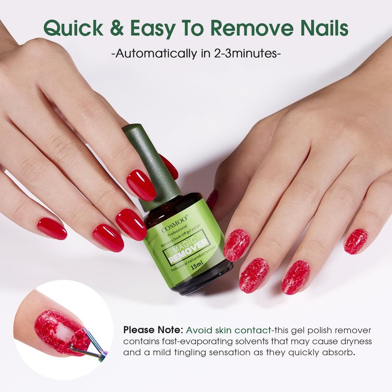 15ML Gel Nail Polish Remover, Gel Polish Remover for Nails, Professional Remove Gel Nail Polish, Quick & Easy Polish Remover In 2-3 Minutes