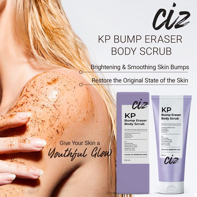 BellamiLuxx KP Bump Eraser Body Scrub: Exfoliating Keratosis Pilaris, Strawberry Skin Treatment - Smooths Rough, Bumpy, Dry Skin on Arms, Legs, Buttocks - KP Scrub Wash Helps Reduce Ingrown Hair Bumps