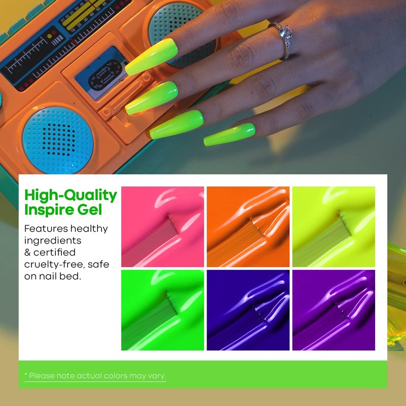 modelones Neon Gel Nail Polish Set -6 Colors Summer LGBT Hot Pink Blue Purple Green Yellow Gel Polish Set Soak Off Nail Kit Manicure DIY Nail Art Salon Home Gift