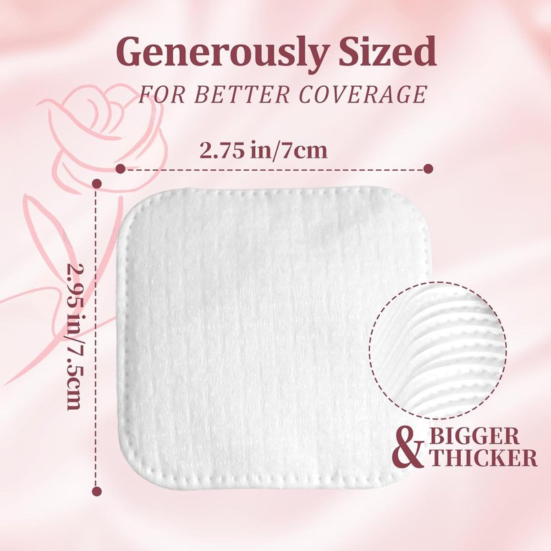 Non-Woven Square Cosmetic Pads - 150PCS Lint-Free, Ultra Soft Facial Cotton Rounds for Sensitive Skin | Highly Absorbent