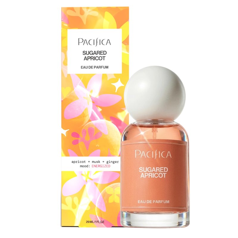 Pacifica Sugared Apricot Perfume for Women – Sweet Fruity Floral Eau de Parfum with Apricot Peach Jasmine Vanilla Sandalwood – Vegan Clean Beauty Long Lasting Fragrance Spray, 1 Fl Oz
