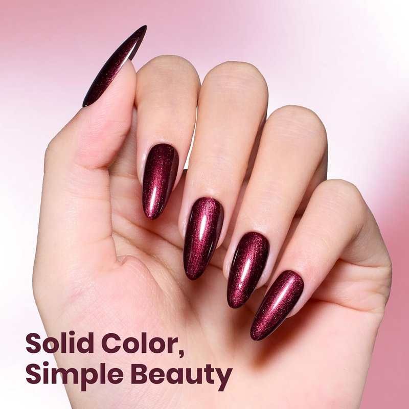 Beetles Burgundy Glitter Gel Polish - Cherry Mocha Red Wine Color, 15ML Soak Off UV LED for Nail Art