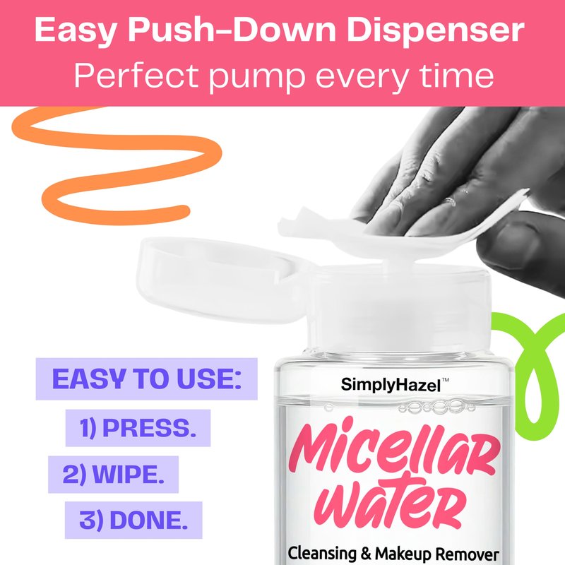 Simply Hazel Micellar Water Naturally Gentle Makeup Remover Face Cleanser