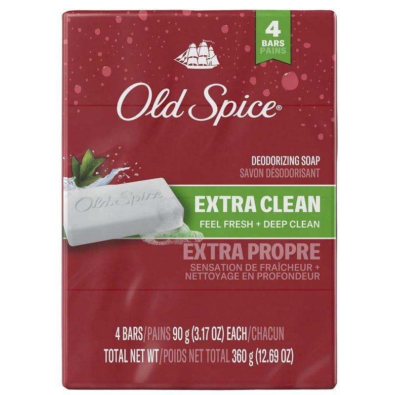 Old Spice Bar Soap - Palm Tree Scent | 3.17 OZ Each, Pack of 4 Bars for Men