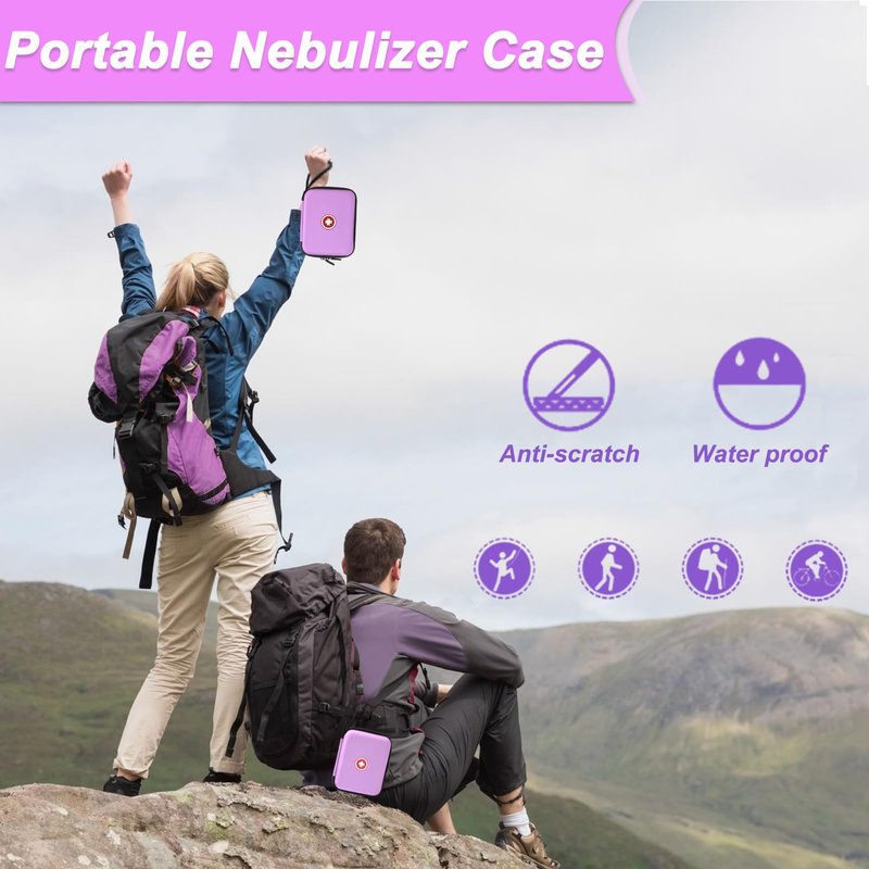 Klawdsky Carrying Case for Portable Nebulizer, Travel Medical Bag, Hard Emergency Medical Bag for Inhaler Spacer Case for Adults(Bag Only) (Purple)