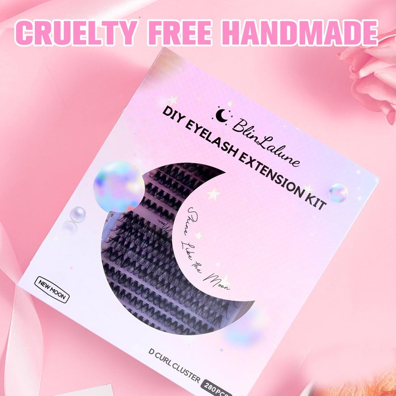 BlinLaLune DIY Lash Extension Kit Eyelash Clusters 9-16mm,280PCS Individual Lashes Kit Perfect for At-Home Use, Beginner-Friendly with Bond Seal Remover and Tweezers (Black, 30D&40D9-16MM NM01)
