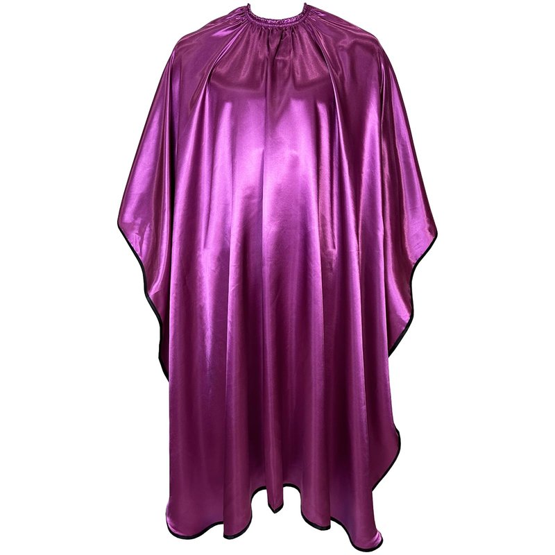 Pelocapa Salon Styling Capes for Clients, Hair Dye Cutting Capes with Elastic Hooks, Waterproof Light Weight Satin Sheen Styling Cape Barber Gown for Stylist, 63”*56”(Purple)