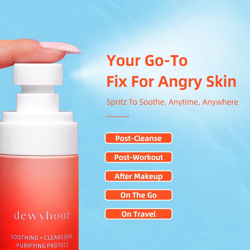 dewyhour Hypochlorous Acid Spray: Facial-Spray Hypochlorous Acid for Face, Soothes Sensitive Skin, Reduces Irritation, Clears Pores, First Aid Relief, 3.38 FL Oz