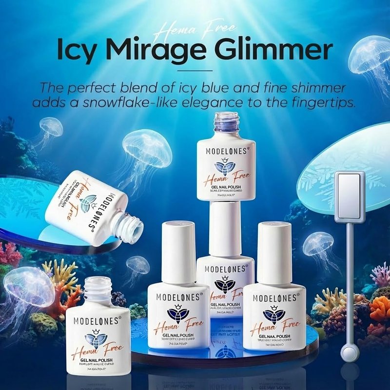 modelones Blue Gel Nail Polish, 6 Colors Spring Summer Hema Free Pastel Royal Navy Sky Icy Klein Dark Blue Glitter Gel Polish Galaxy 9D Cat Eye Nail Polish with Magnet Soak Off Led Nail Art Kit