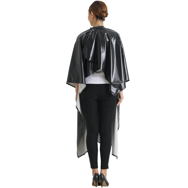 Professional Salon Cape - Waterproof Black Polyester Barber Cape | 54"x62" Size