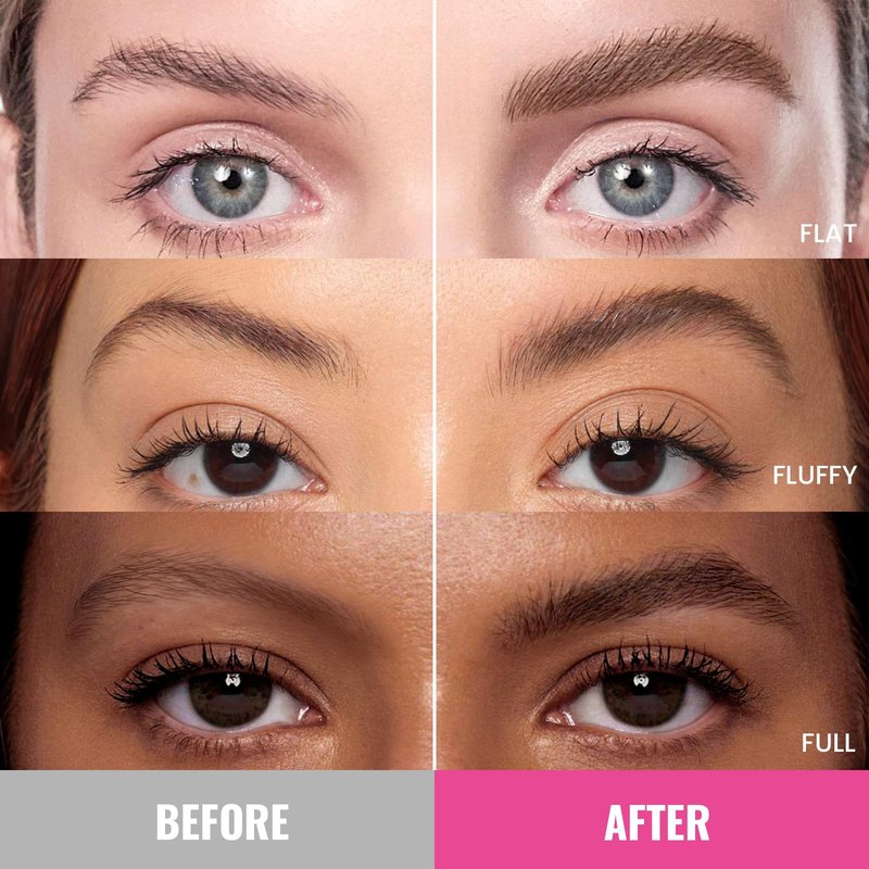 2 Pack Eyebrow Tint and Setting 2 in 1 Fluffy Volumizing Brow Mousse Kit, All Day Hold Brow Dye Gel with Brush For Natural Full-Looking Eyebrow Makeup