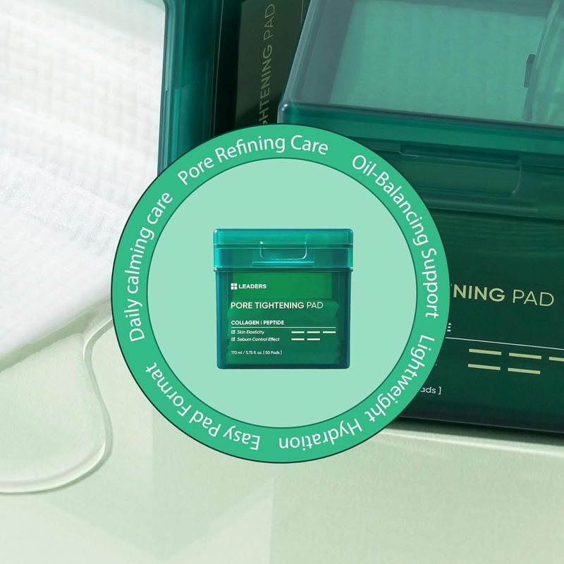 Leaders Pore Tightening Toner Pads - Triple-Action Pore Improvement | Vegan & Clinically Proven | 50 Pads x 170ml