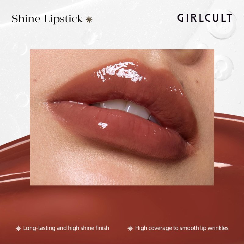 GIRLCULT Hydrating Glossy Lipstick – Sheer Buildable Tinted Lip Balm, Non Sticky Glossy Lip Oil Balm with Glass Shine Finish for Smooth, Moisturized Lips (L10)