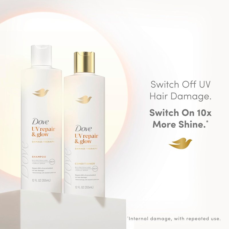 Dove Damage Therapy Conditioner 1 ct UV Repair & Glow Repairs 99% of UV hair damage* with Ferulic Serum 12 oz