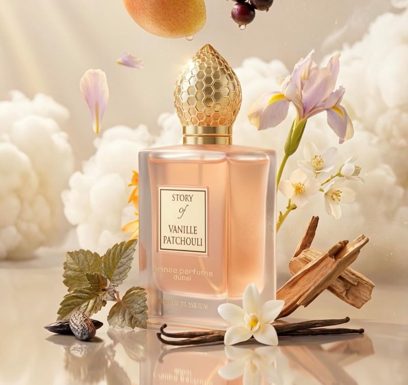 Prince Parfums Dubai | Story of Vanille Patchouli Extrait de Parfum - Alluring Floral Blend of Vanilla & Tonka Bean - 3.4 Oz