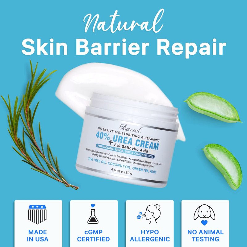 Ebanel Bundle of 40% Urea Cream 4.6 Oz, and 2.5% Retinol Moisturizer