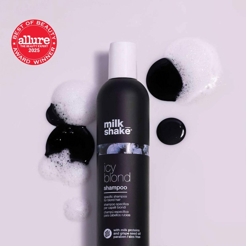milk_shake icy blond shampoo | award winning shampoo with black pigment to cool brassy tones and enhance platinum blonde hair | ideal for maintaining icy, ash-toned color 10.1 fl oz