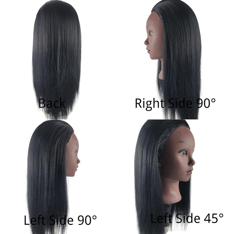 Practice Hair Mannequin Head - Yaki Texture for Braiding & Hairstyling | Perfect for Kids