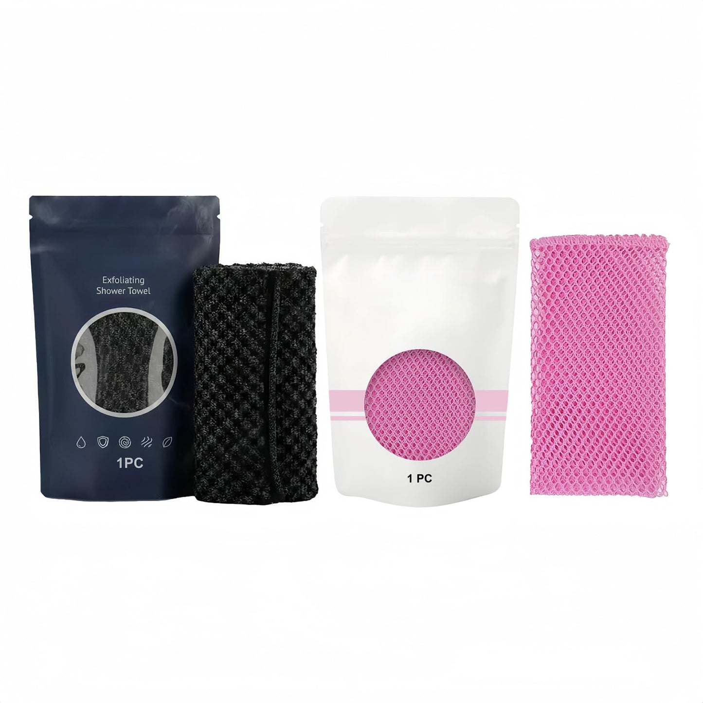 Exfoliating Shower Towel, Upgraded Scrub Wash Cloth for Body and Face, Exfoliating Washcloth for Men and Women
