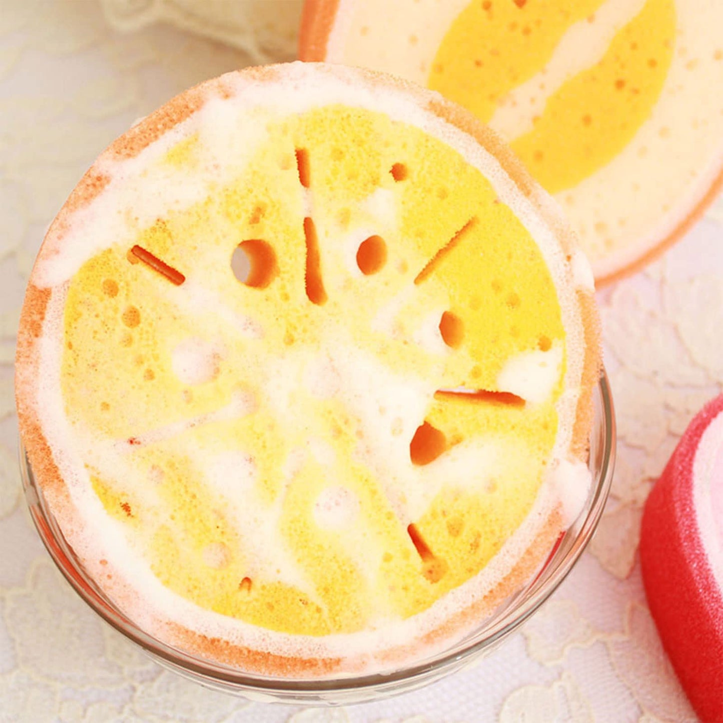 Fruit Shaped Soft Bath Sponge Exfoliate Dead Skin Removal Tool For Adults Children Bathroom
