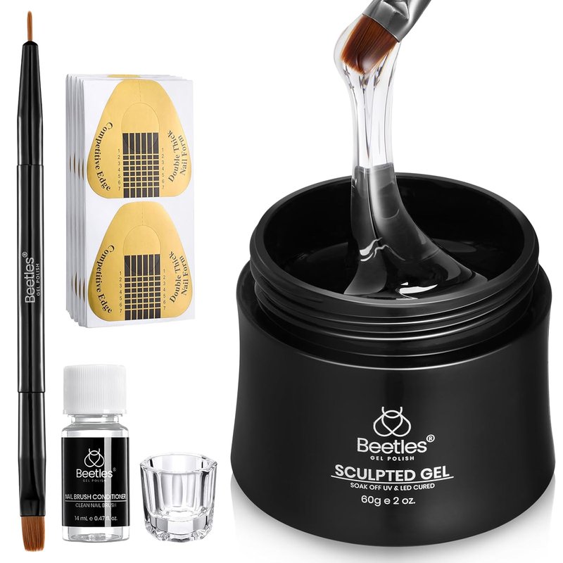 Beetles Builder Gel for Nails - 10 in 1 Sculpted Hard Gel | 60g Apex Nail Extension & Strengthener