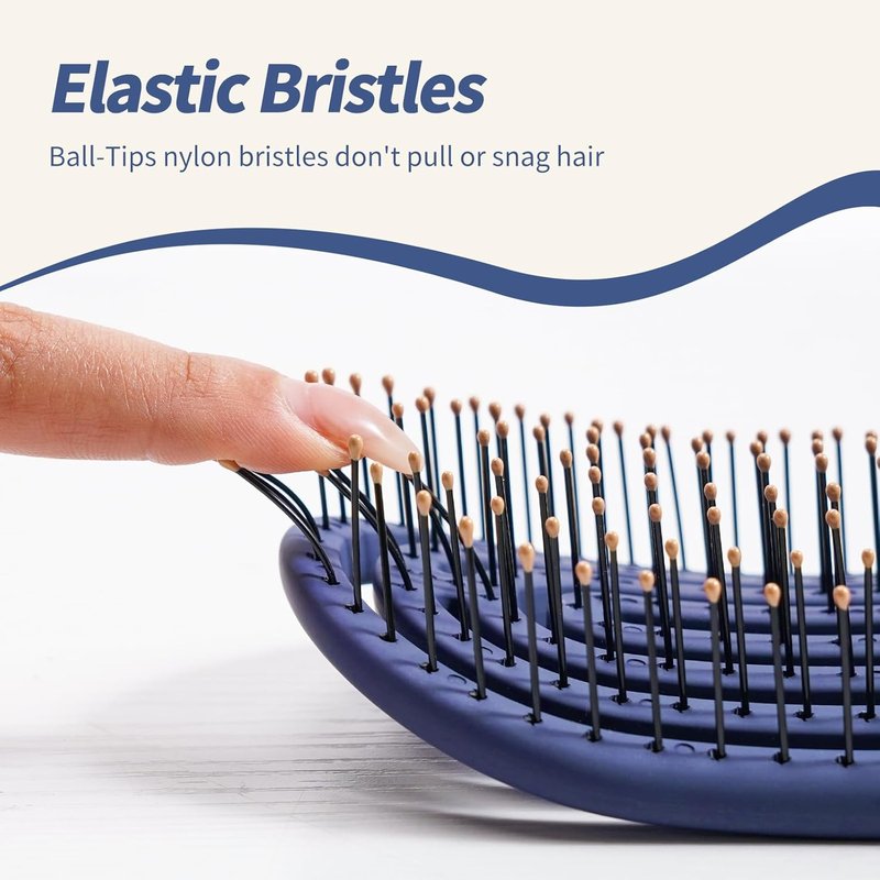 SHINLEA Speed Dry Detangler Brush - Spiral Vented Design for Wet Hair | Luxury Gold Handle & Soft Bristles