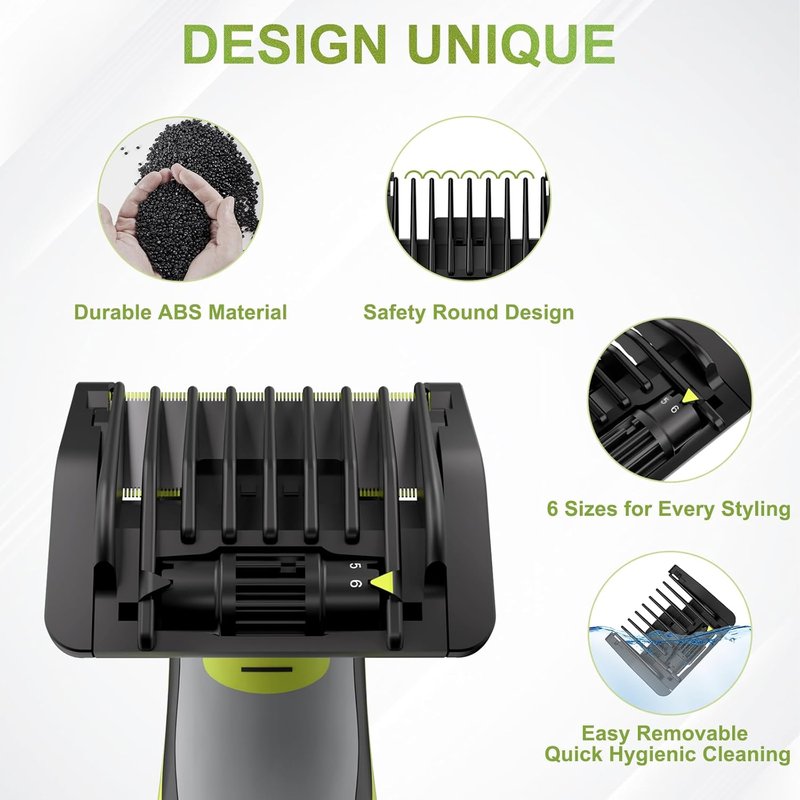 Skiennix 6-in-1 Adjustable Trimmer Guards - Versatile Guide Combs with 6 Length Settings (1-6mm)
