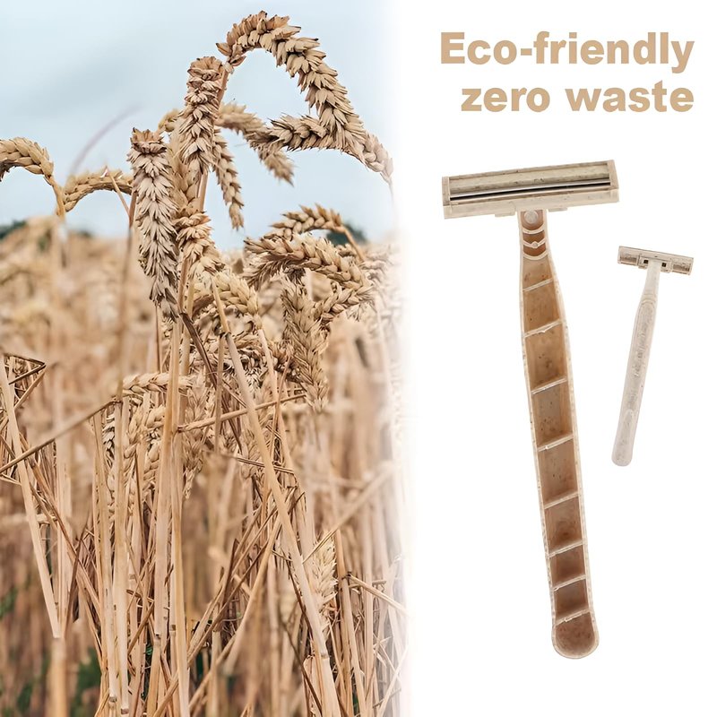 Disposable Razors Bulk for Men & Women – Twin Blade Unisex Shavers – Eco-Friendly, Biodegradable, Non-Toxic, Made from Recycled Wheat Straw 50 Count (Pack of 1) (50)