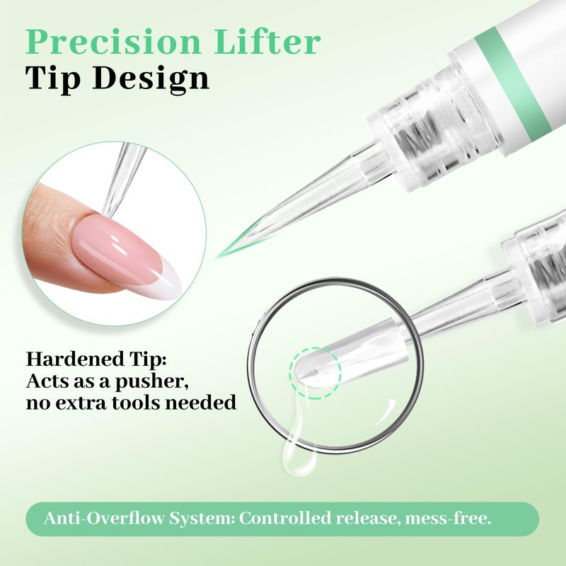 LEYKOSH Nail Glue Remover for Press on Nails, 2025 Upgraded 2 In 1 Stick & Remover Pen Design, Not for Gel Polish Base Coat, Quick Gentle Removal Fake Nail Tips Press Ons, 2pcs*5ml